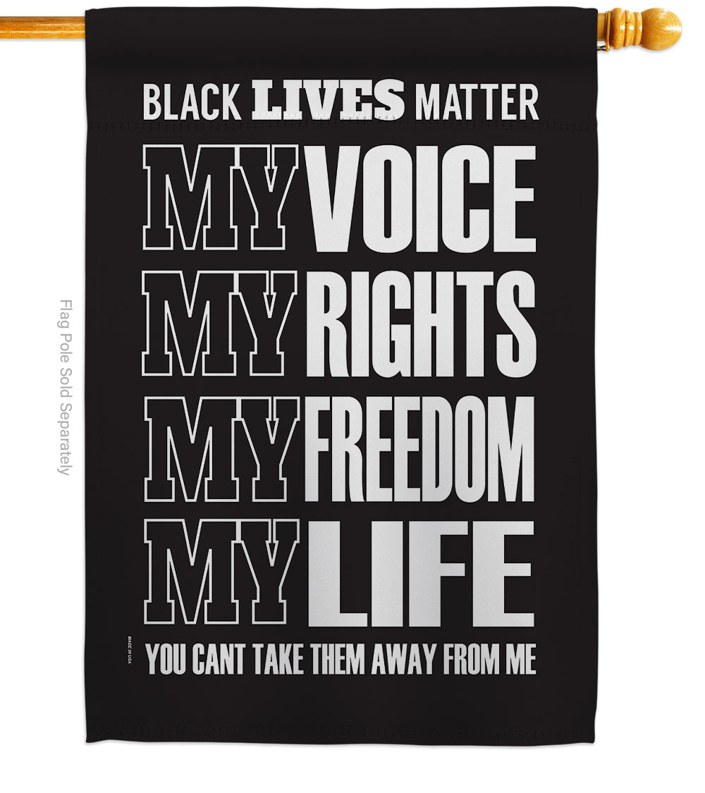 H170061-BO 28 x 40 in. Black Lives Freedom History Matter Double-Sided Decorative Vertical House Flags - Decoration Banner Garden Yard Gift
