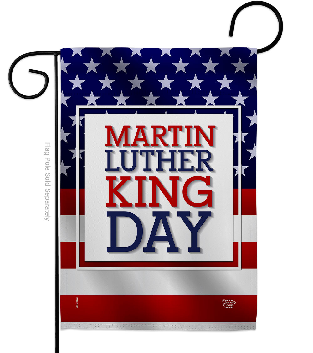13 x 18.5 in. MLK Day Black History Martin Luther King Double-Sided Decorative Vertical Garden Flags - House Decoration Banner Yard Gift