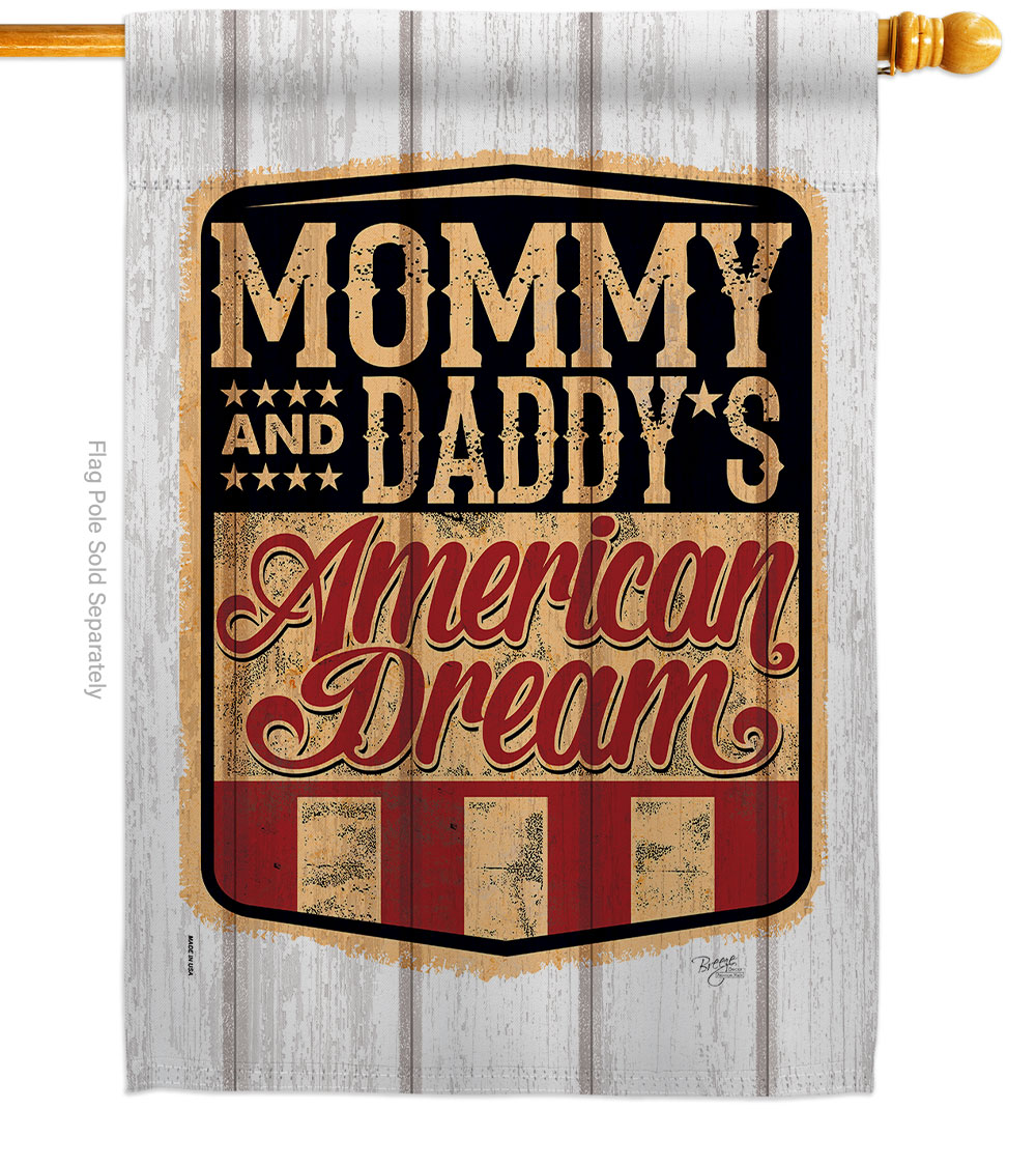 H111101-BO 28 x 40 in. American Dream American Star & Stripes Vertical House Flag with Double-Sided Decorative Banner Garden Yard Gift