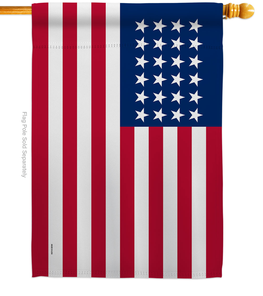 H141104-BO 28 x 40 in. United State 1822-1836 American Old Glory House Flag with Double-Sided Decorative Banner Garden Yard Gift