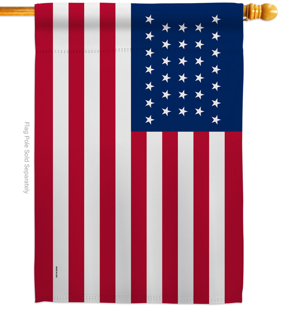 28 x 40 in. United State 1858-1859 American Old Glory House Flag with Double-Sided Decorative Banner Garden Yard Gift