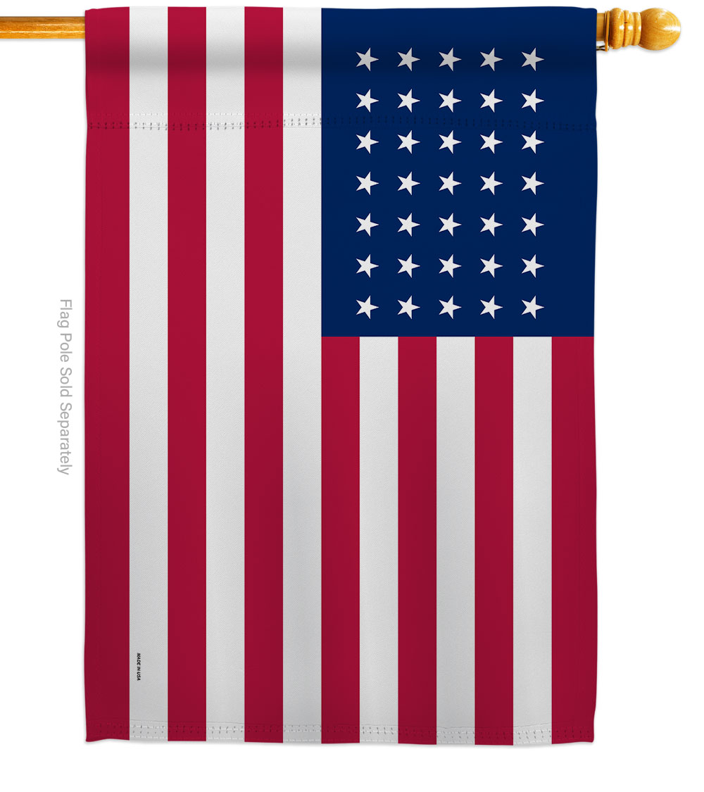 28 x 40 in. United State 1863-1865 American Old Glory House Flag with Double-Sided Decorative Banner Garden Yard Gift