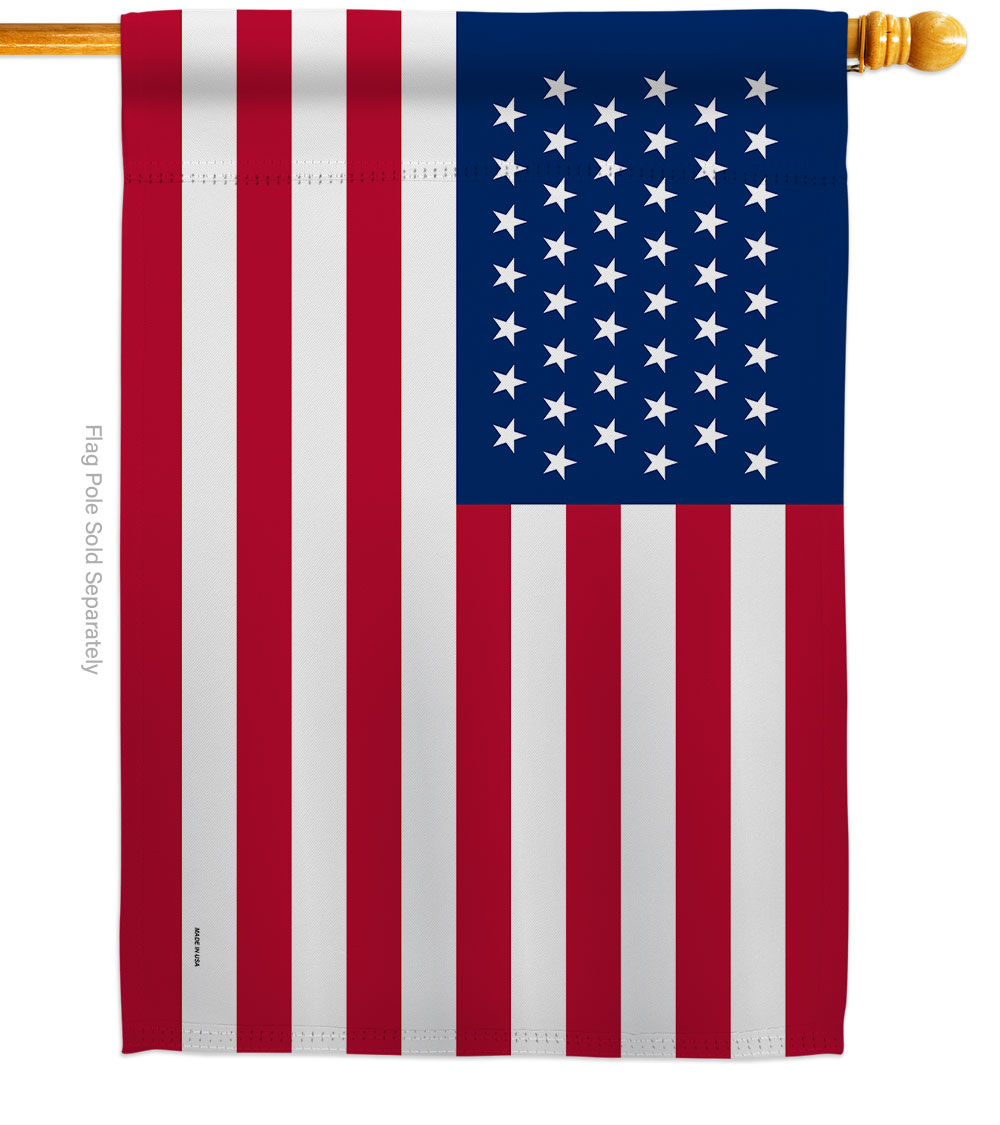 28 x 40 in. United State 1896-1908 American Old Glory House Flag with Double-Sided Decorative Banner Garden Yard Gift
