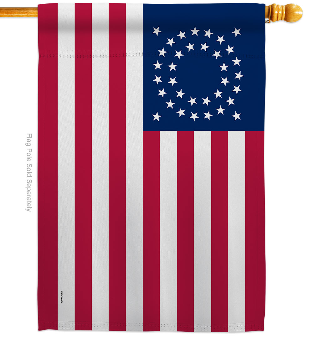 28 x 40 in. United State America 1863-1865 American Old Glory House Flag with Double-Sided Decorative Banner Garden Yard Gift