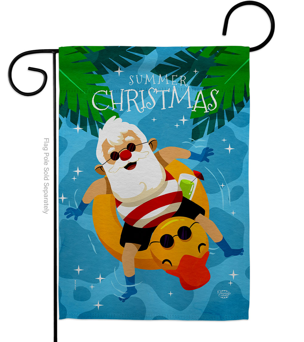 G190075-BO Christmas In Summer Summertime July 13 x 18.5 in. Double-Sided Decorative Vertical Garden Flags for House Decoration Banner Yard Gift
