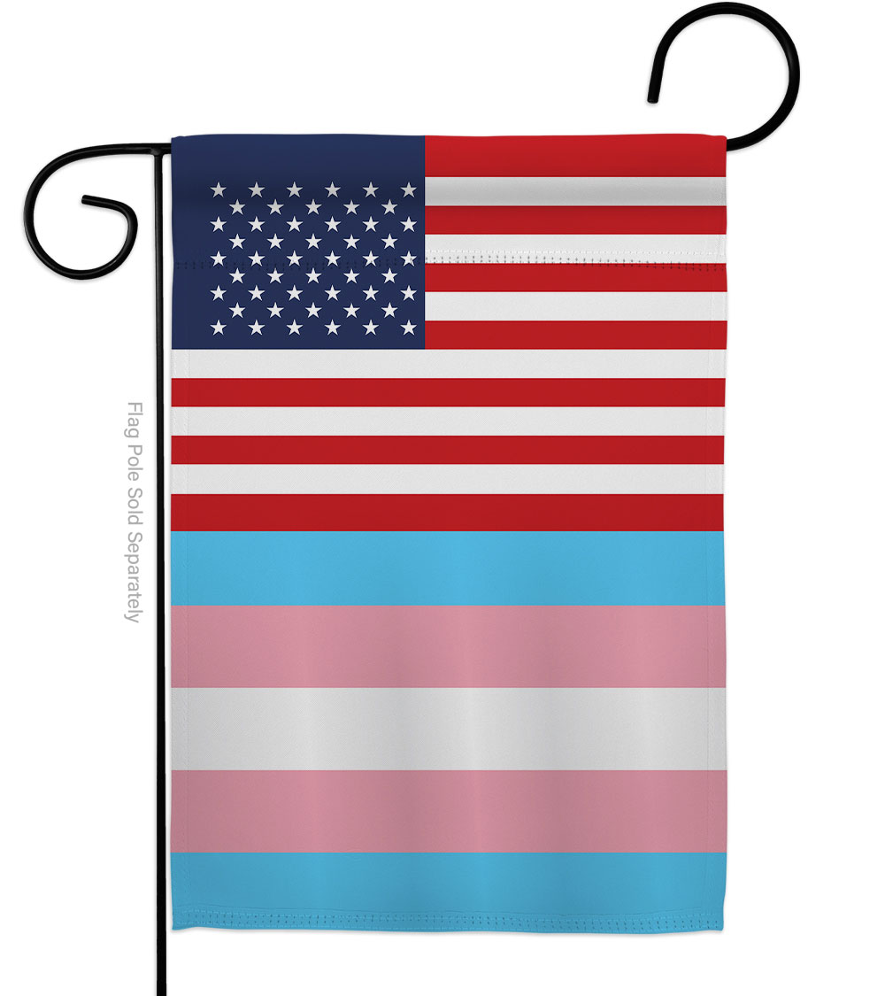 G149049-BO US Transgender Support Pride 13 x 18.5 in. Double-Sided Decorative Vertical Garden Flags for House Decoration Banner Yard Gift