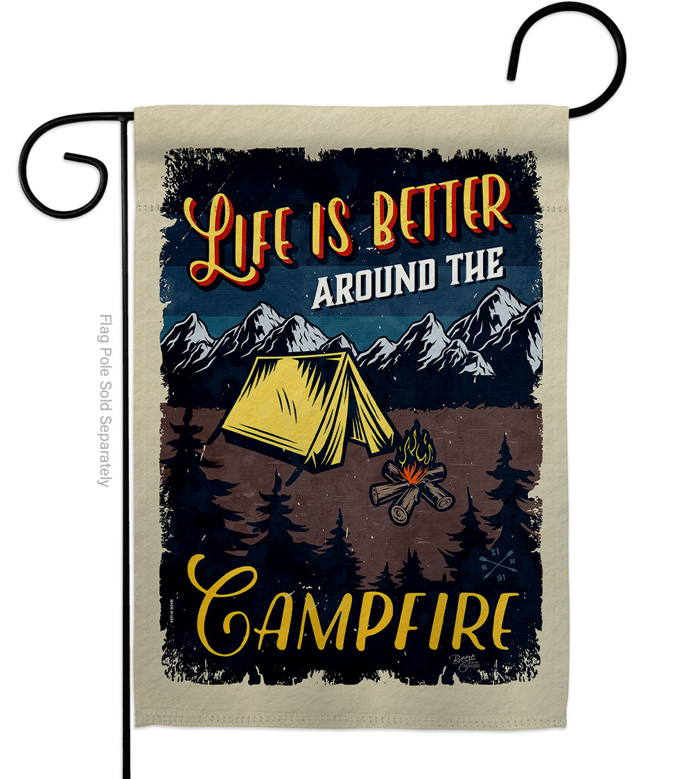 G159079-BO Better Campfire Outdoor Camping 13 x 18.5 in. Double-Sided Decorative Vertical Garden Flags for House Decoration Banner Yard Gift