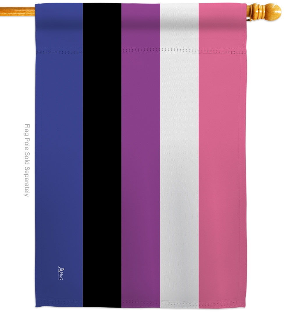 Genderfluidity Pride Support 28 x 40 in. Double-Sided Decorative Horizontal House Flags for Decoration Banner Garden Yard Gift
