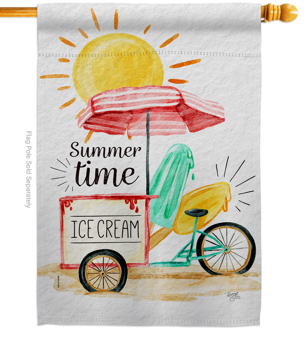 H106088-BO Summer Time Summertime Fun & Sun 28 x 40 in. Double-Sided Decorative Vertical House Flags for Decoration Banner Garden Yard Gift
