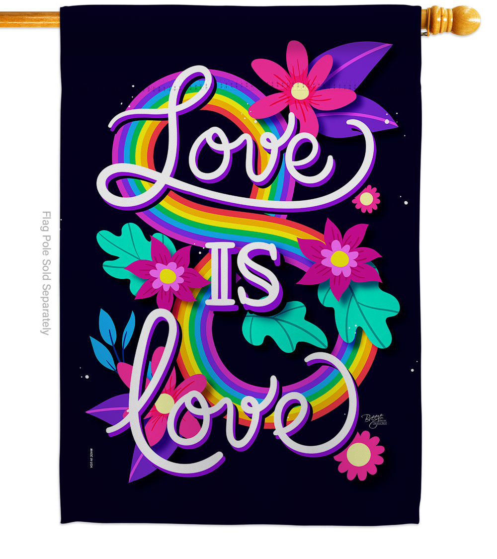 Love is Support Pride 28 x 40 in. Double-Sided Decorative Vertical House Flags for Decoration Banner Garden Yard Gift