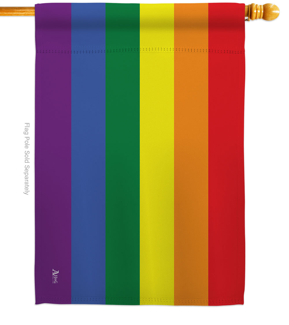 Rainbow Support Pride 28 x 40 in. Double-Sided Decorative Horizontal House Flags for Decoration Banner Garden Yard Gift