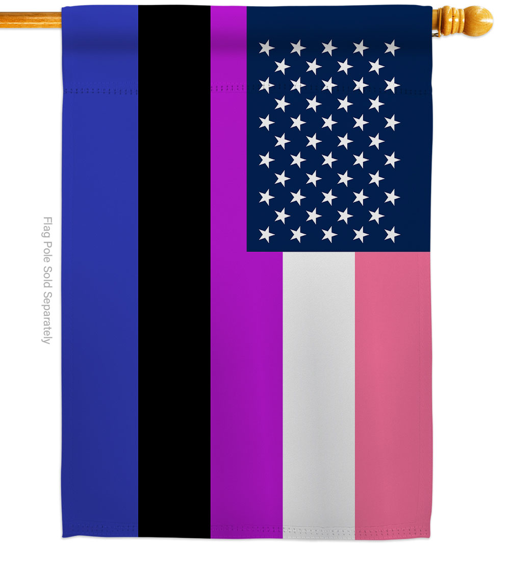 US Genderfluidity Pride Support 28 x 40 in. Double-Sided Decorative Horizontal House Flags for Decoration Banner Garden Yard Gift