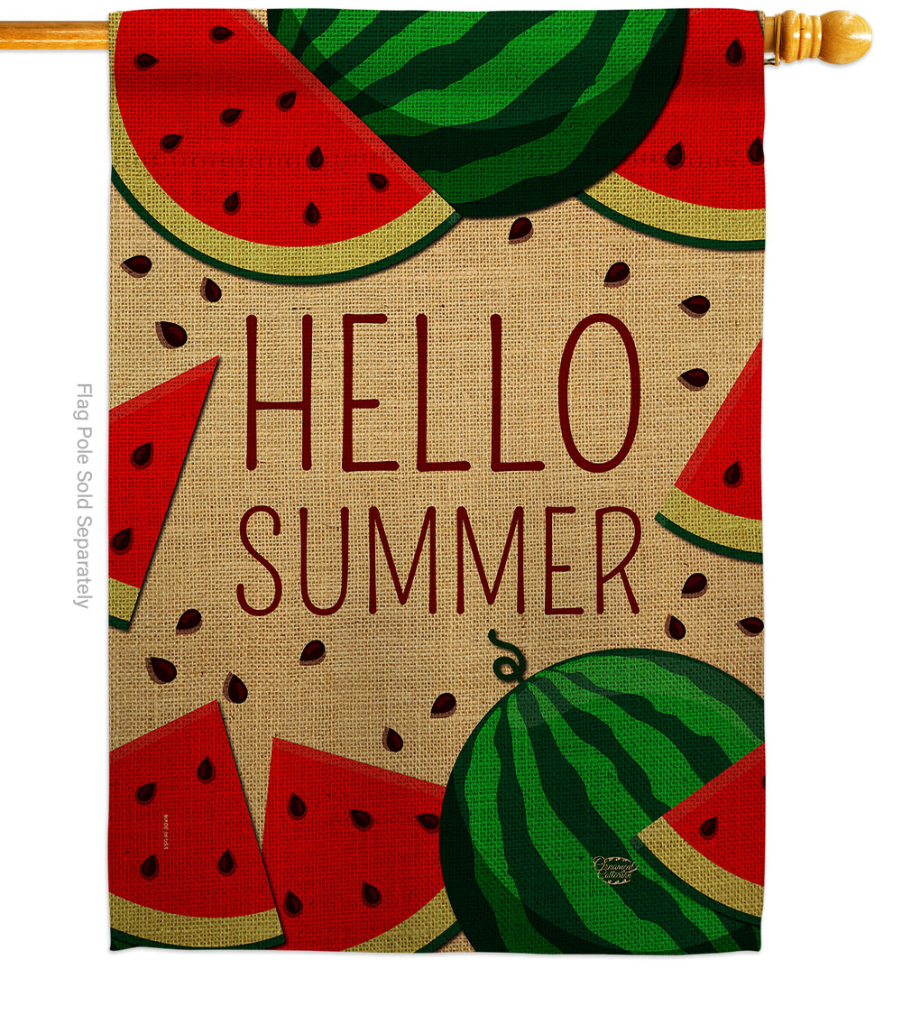 Watermelon Summer Summertime Fun & Sun 28 x 40 in. Double-Sided Decorative Vertical House Flags for Decoration Banner Garden Yard Gift