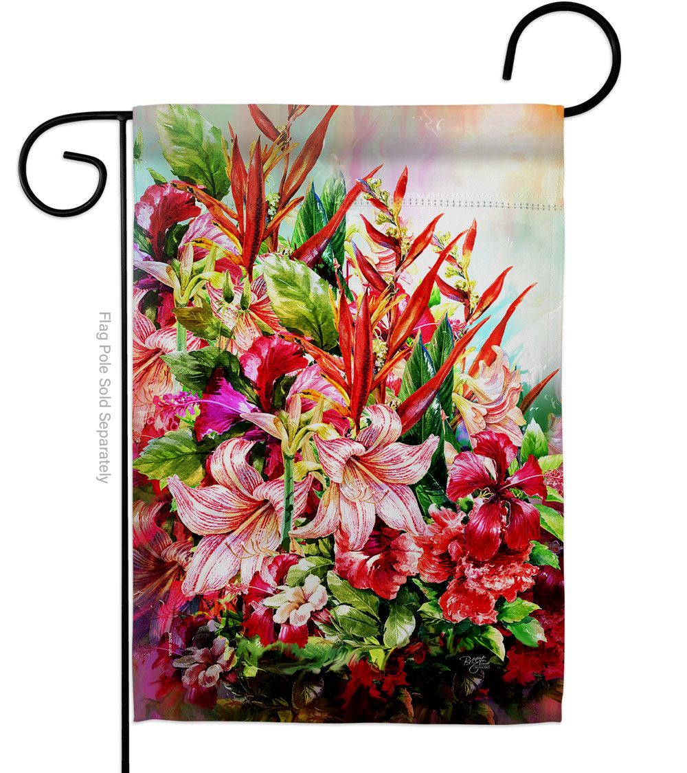 G154122-BO Tropical Bouquet Summertime 13 x 18.5 in. Double-Sided Decorative Vertical Garden Flags for House Decoration Banner Yard Gift