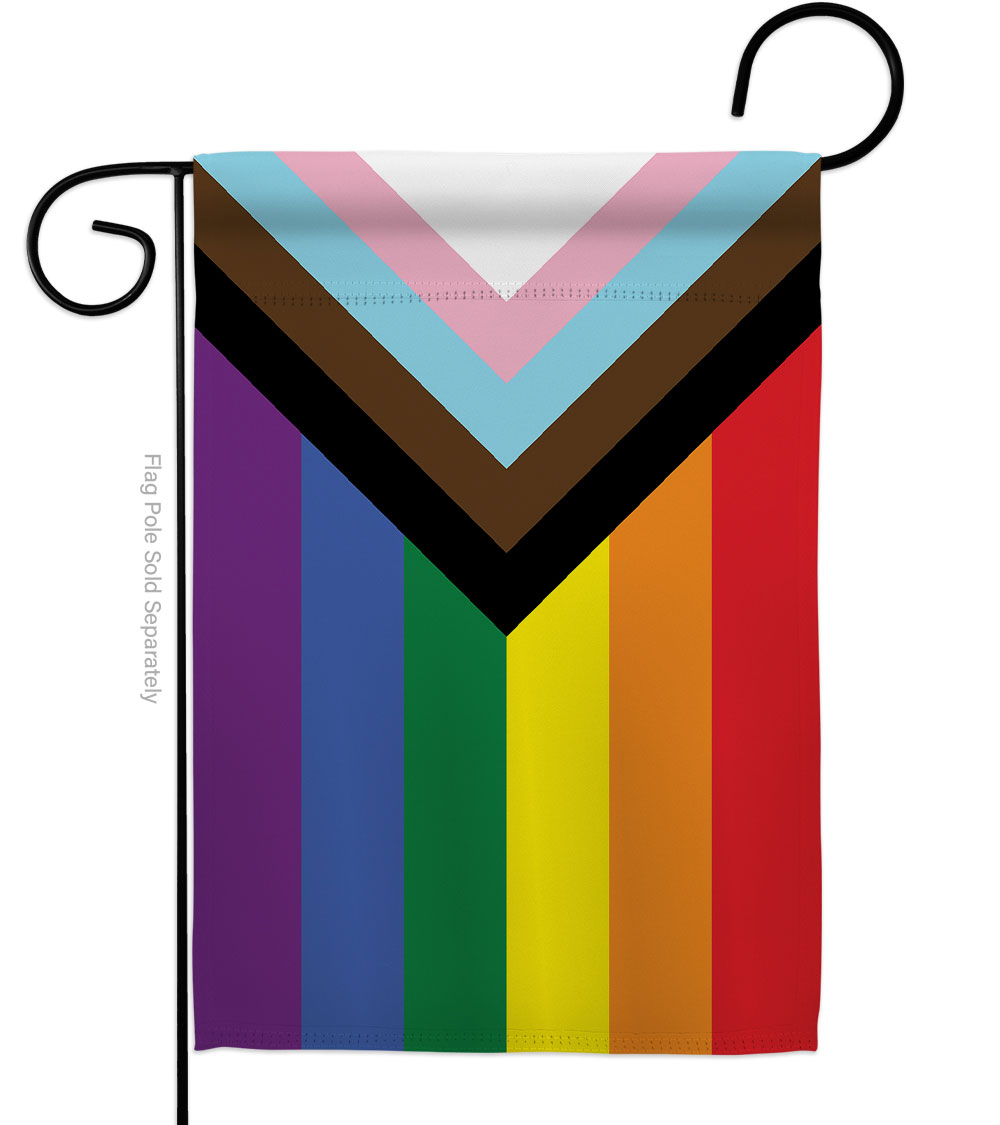 Progress Pride Support 13 x 18.5 in. Double-Sided Decorative Horizontal Garden Flags for House Decoration Banner Yard Gift