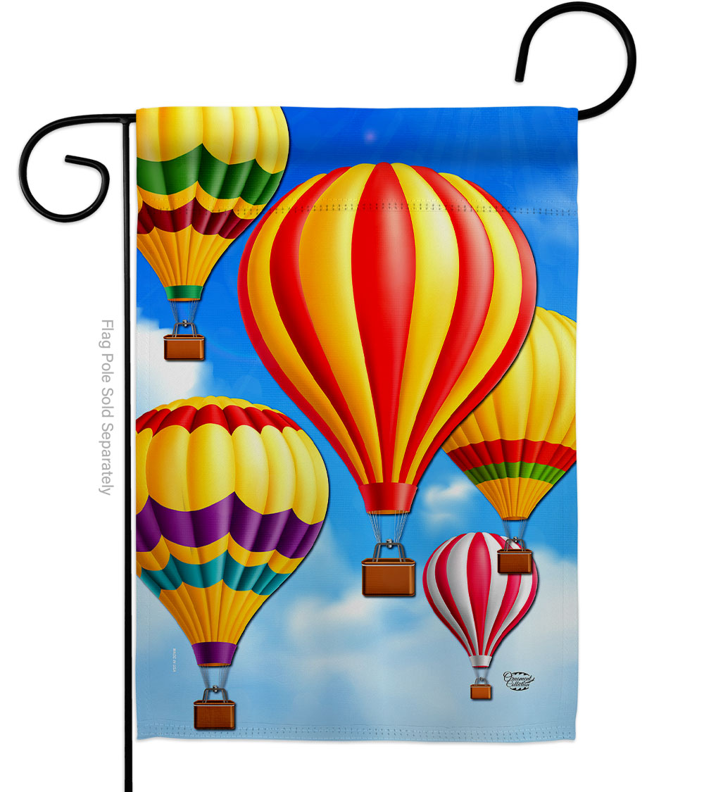 G192536-BO Hot Air Balloon Mass Summertime 13 x 18.5 in. Double-Sided Decorative Vertical Garden Flags for House Decoration Banner Yard Gift