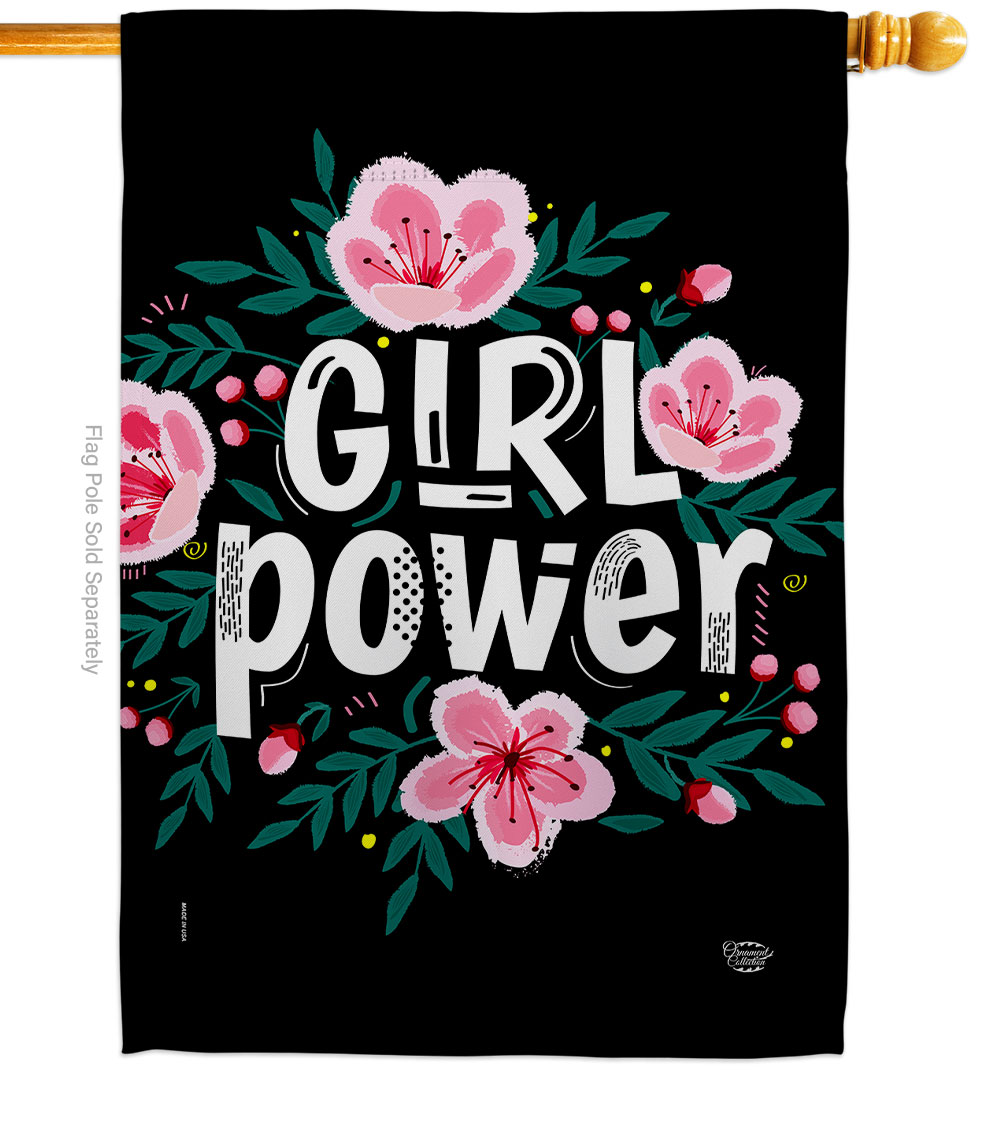 Girl Power Support Feminism 28 x 40 in. Double-Sided Decorative Vertical House Flags for Decoration Banner Garden Yard Gift