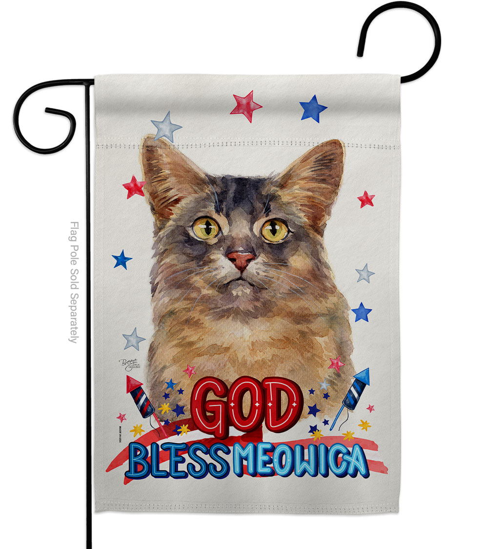 G120188-BO Patriotic Somali Cat Animals 13 x 18.5 in. Double-Sided Decorative Vertical Garden Flags for House Decoration Banner Yard Gift