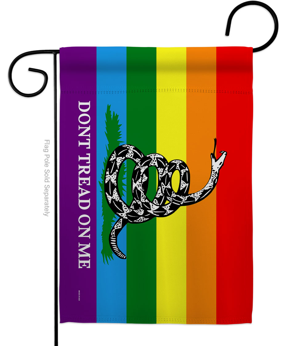 13 x 18.5 in. Gadsden Rainbow Garden Flag with Double-Sided Decorative Horizontal Flags