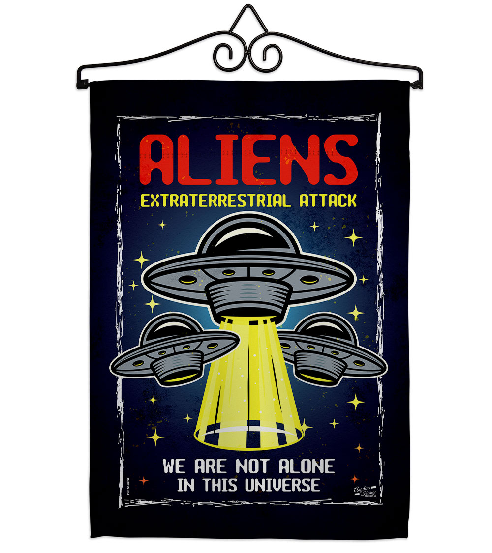 UPC 743399011256 product image for Aliens Attack Cosmos Space Creature 13 x 18.5. in. Double-Sided Decorative Verti | upcitemdb.com