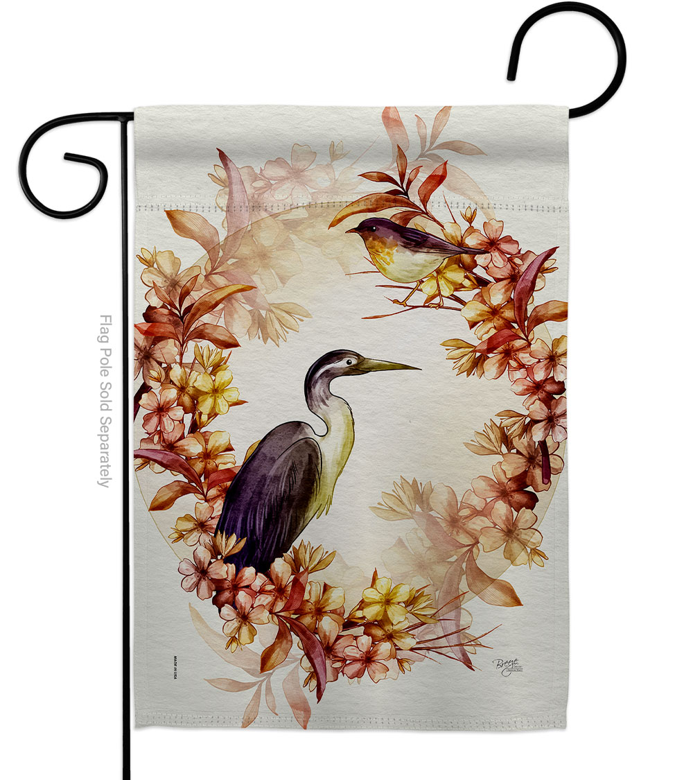 Birds Wreath Animals Bird 13 x 18.5. in. Double-Sided Decorative Horizontal House Garden Flag for Decoration Banner Yard Gift