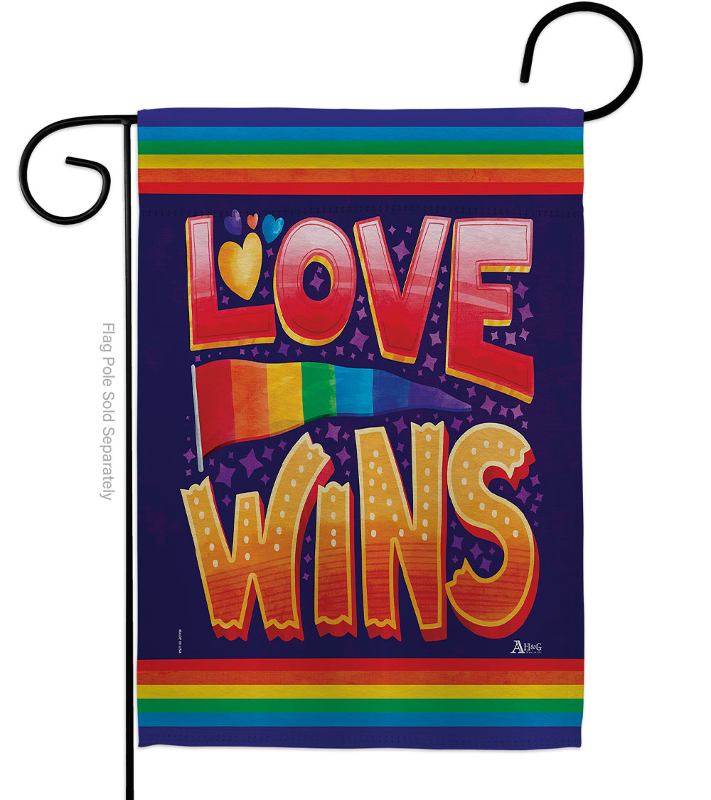 G141312-BO 13 x 18.5 in. Love Wins Garden Flag