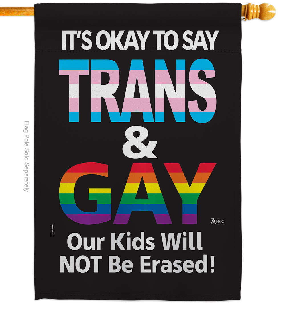 28 x 40 in. Gay Trans Rights House Flag