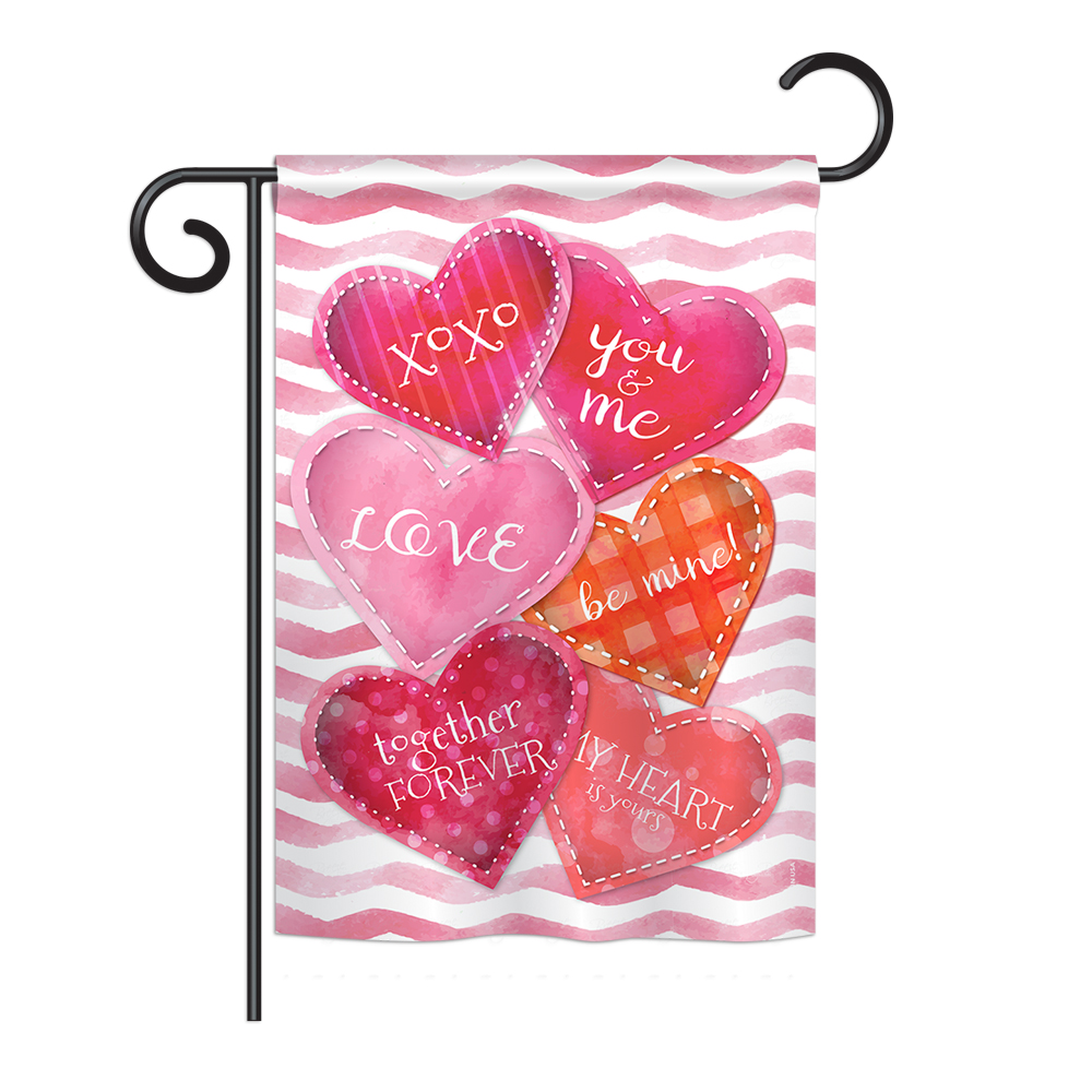 BD-VA-G-101055-IP-BO-DS02-US Love Together Forever Spring - Seasonal Valentines Impressions Decorative Vertical Garden Flag - 13 x 18.5 in.