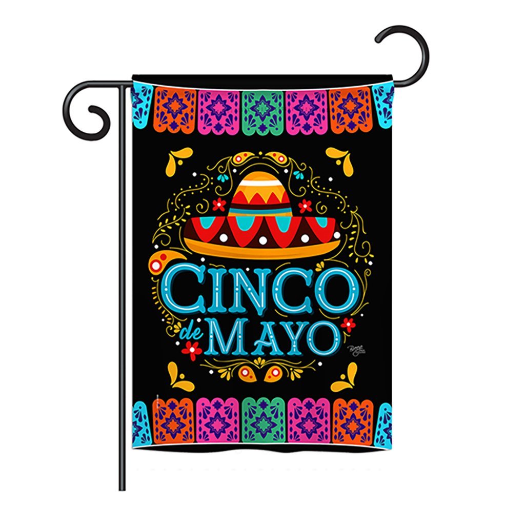 G165138-bo Picado Cinco De Mayo Country & Primitive Southwest Impressions Decorative Vertical 13 X 18.5 In. Double Sided Garden Flag