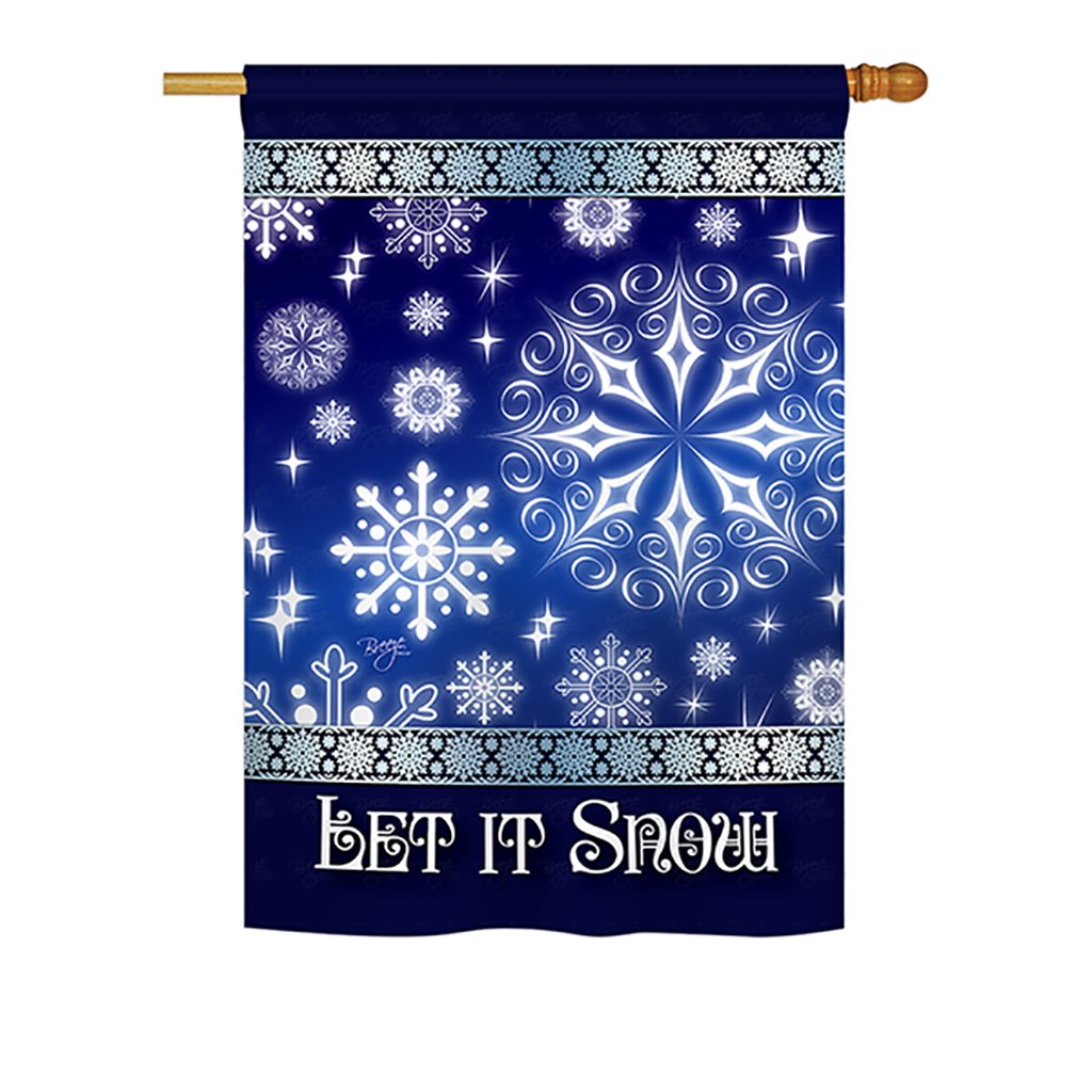 H114160-bo Let It Snow Snowman Winter Wonderland Impressions Decorative Vertical 28 X 40 In. Double Sided House Flag
