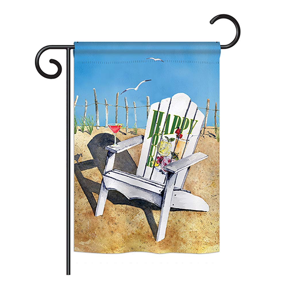 G167054-bo Beachside Happy Hour & Drinks Beverages Impressions Decorative Vertical 13 X 18.5 In. Double Sided Garden Flag
