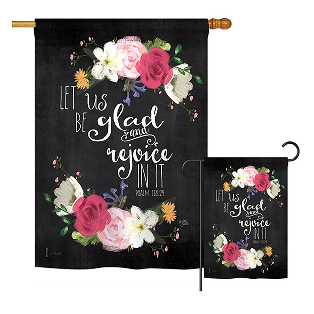 G165120-bo Let Us Rejoice Inspirational Expression Impressions Decorative Vertical 13 X 18.5 In. Double Sided Garden Flag
