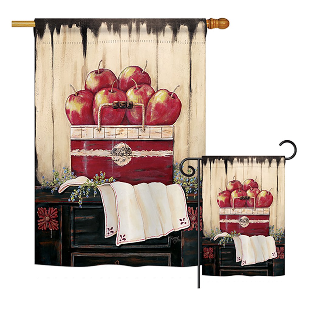 G167046-bo Ruby Red Country Apple Food Fruits Impressions Decorative Vertical 13 X 18.5 In. Double Sided Garden Flag