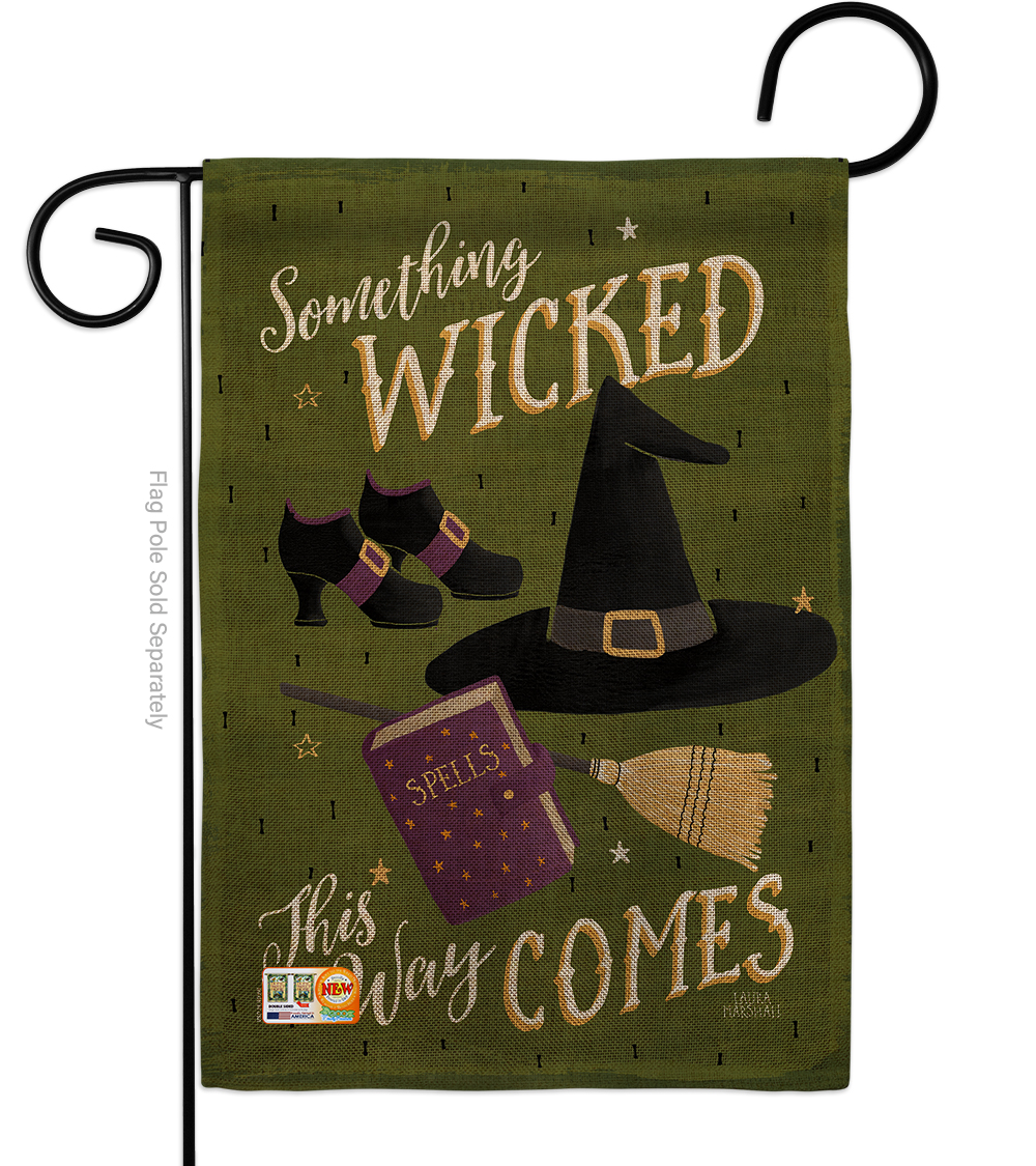 13 X 18.5 In. Something Wicked Burlap Fall Halloween Impressions Decorative Vertical Double Sided Garden Flag