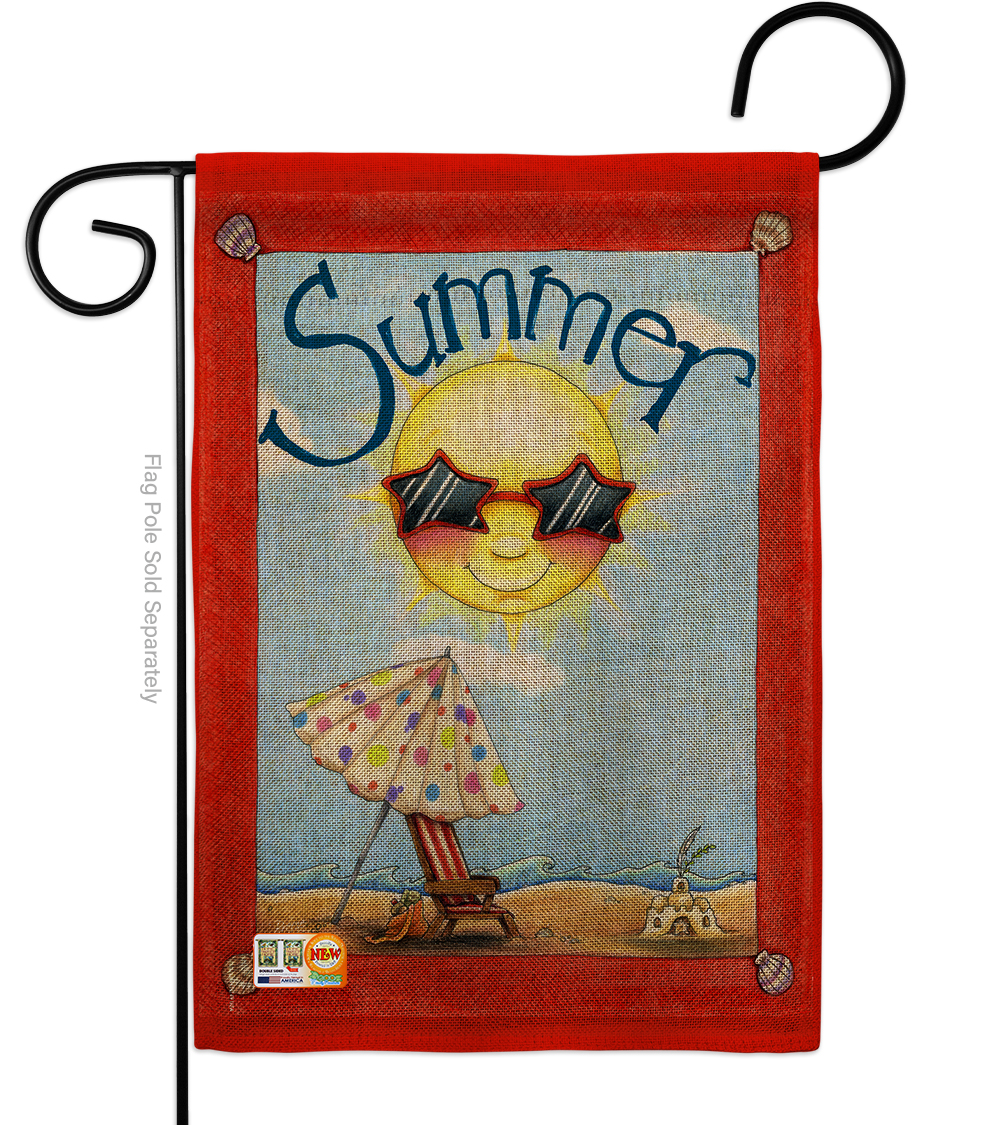 13 X 18.5 In. Fun In The Sun Summer Burlap Impressions Decorative Vertical Double Sided Garden Flag