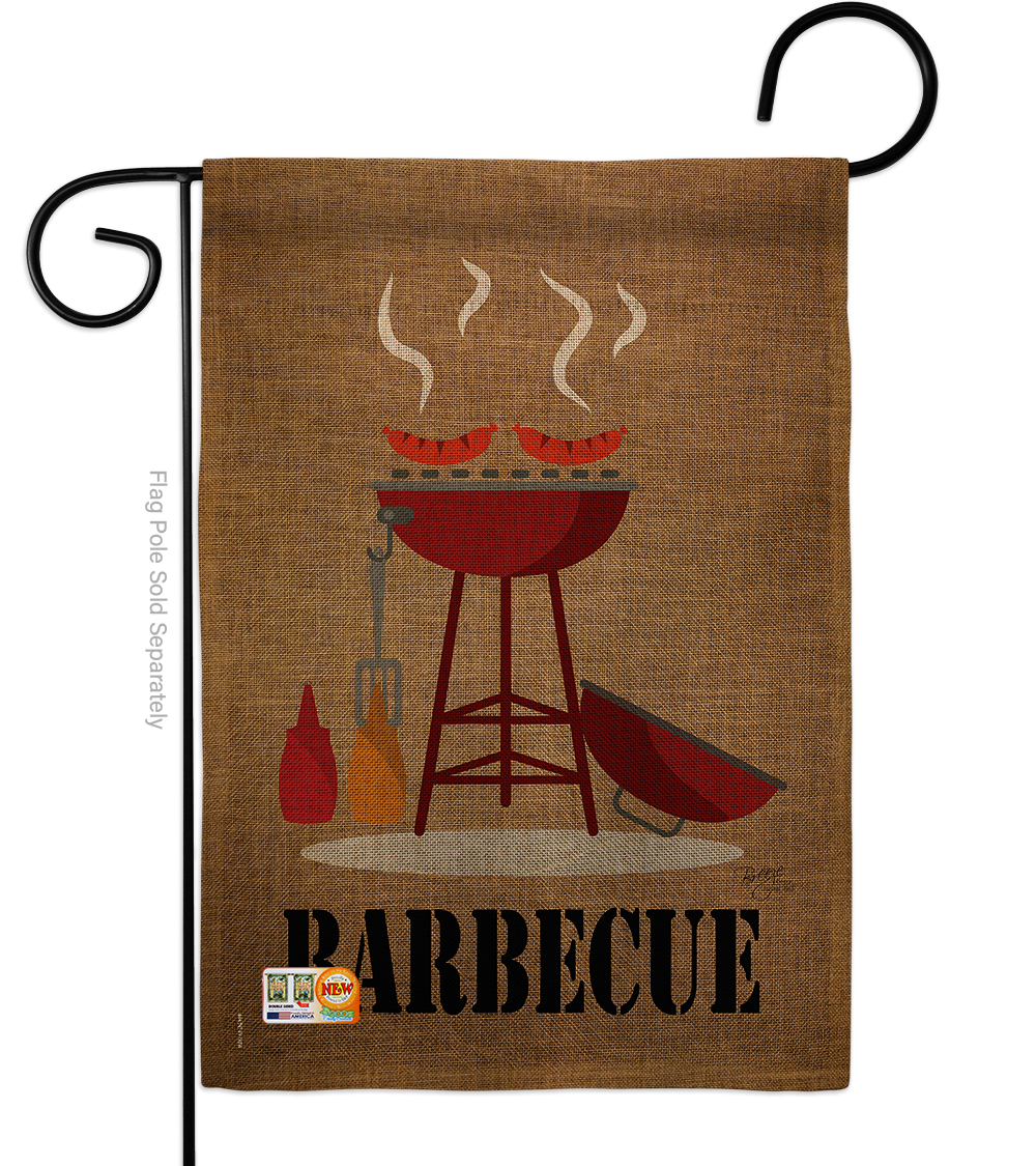 13 X 18.5 In. Barbecue Burlap Summer Fun In The Sun Impressions Decorative Vertical Double Sided Garden Flag