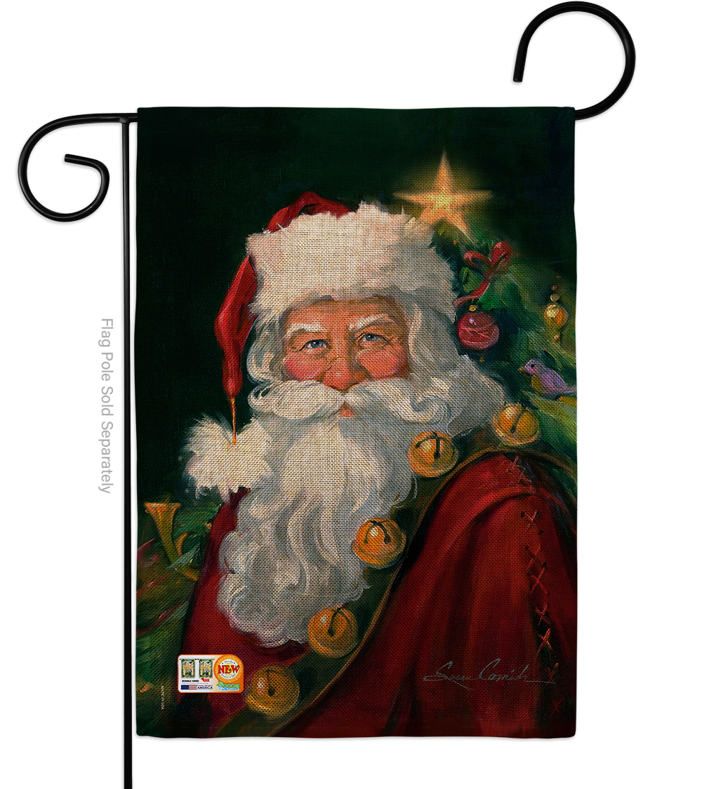 13 X 18.5 In. Santa Portrait Burlap Winter Christmas Impressions Decorative Vertical Double Sided Garden Flag