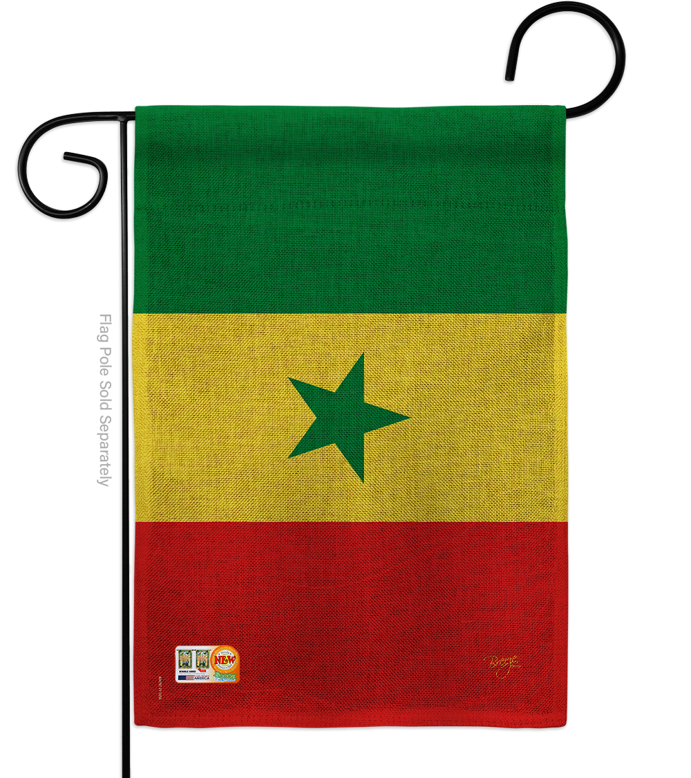 13 X 18.5 In. Senegal Burlap Flags Of The World Nationality Impressions Decorative Vertical Double Sided Garden Flag