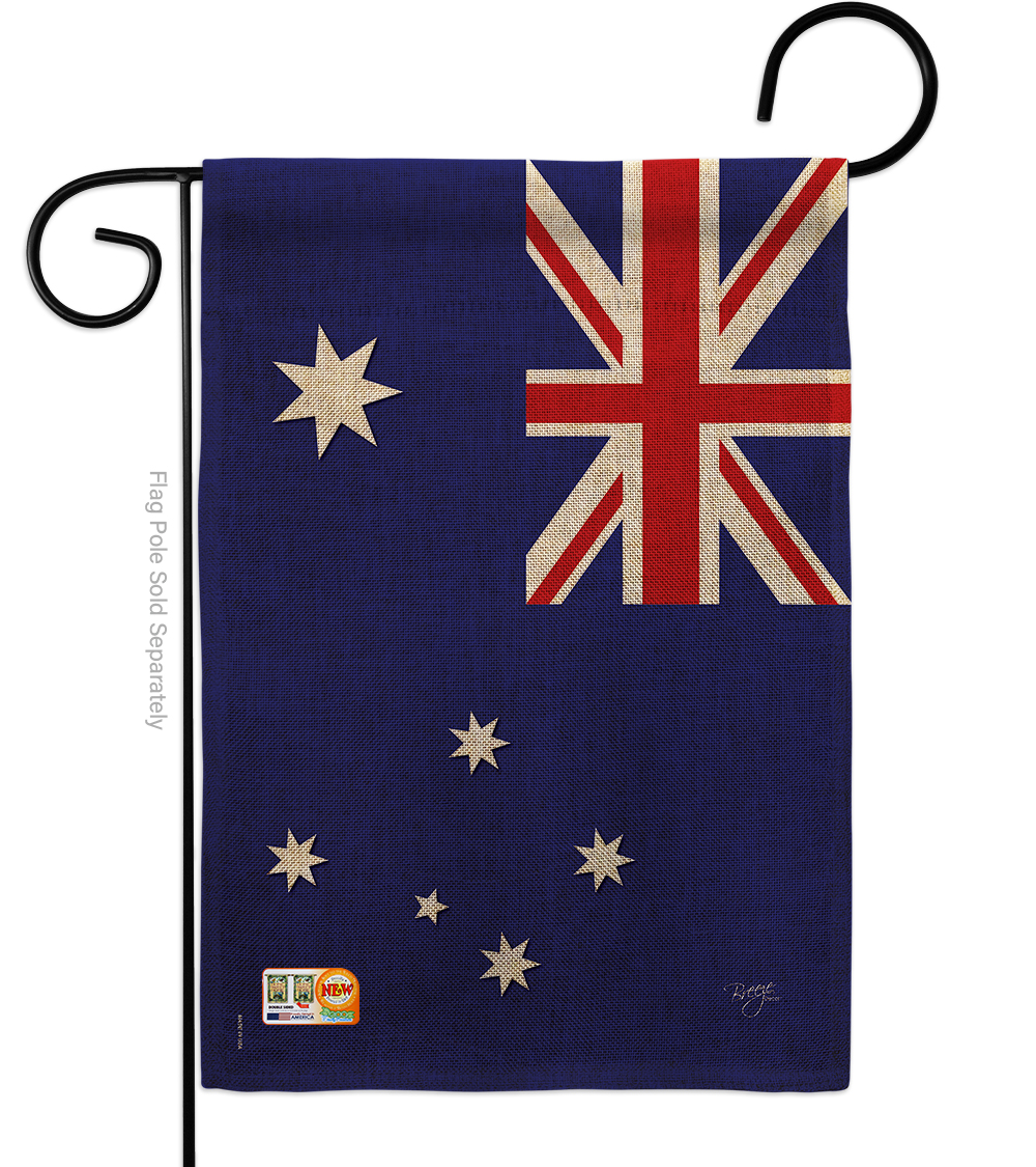13 X 18.5 In. Australia Burlap Flags Of The World Nationality Impressions Decorative Vertical Double Sided Garden Flag