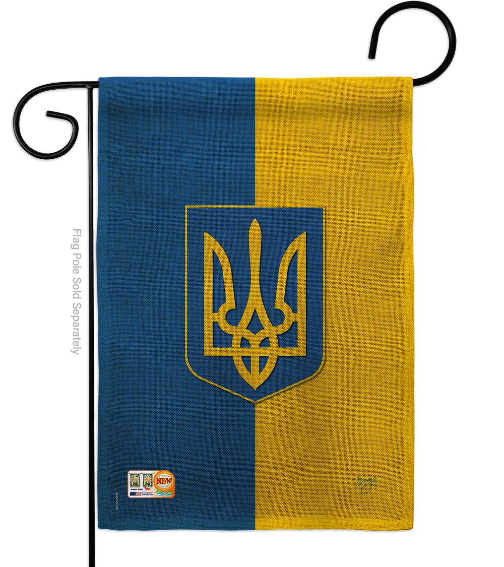 Bd-cy-g-108192-ip-db-d-us14-bd 13 X 18.5 In. Ukraine Burlap Flags Of The World Nationality Impressions Decorative Vertical Double Sided Garden Flag