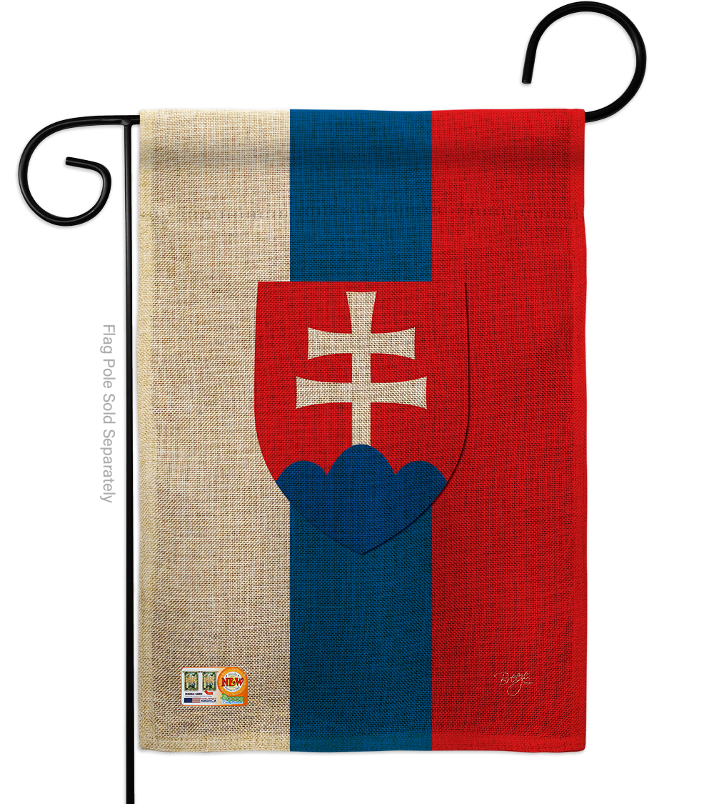 Bd-cy-g-108197-ip-db-d-us14-bd 13 X 18.5 In. Slovakia Burlap Flags Of The World Nationality Impressions Decorative Vertical Double Sided Garden Flag