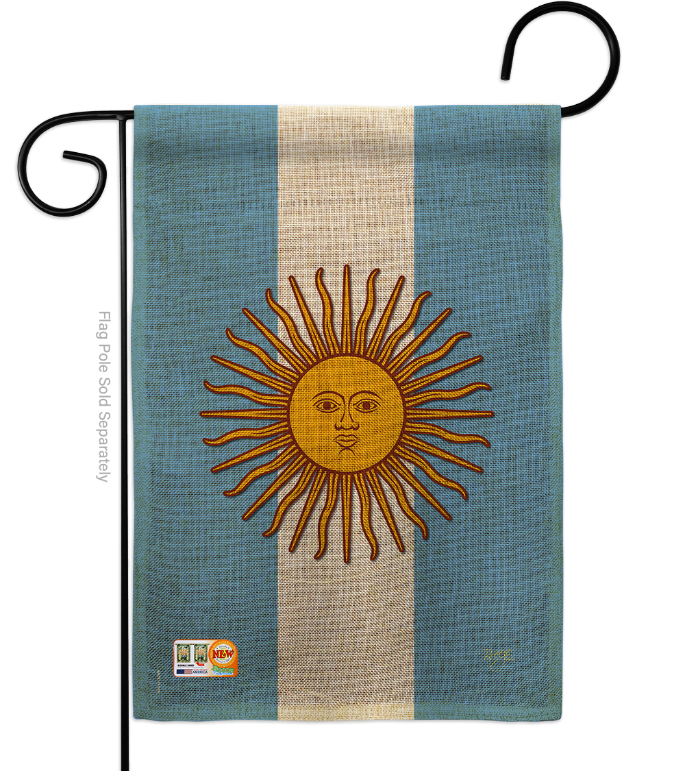 13 X 18.5 In. Argentina Burlap Flags Of The World Nationality Impressions Decorative Vertical Double Sided Garden Flag