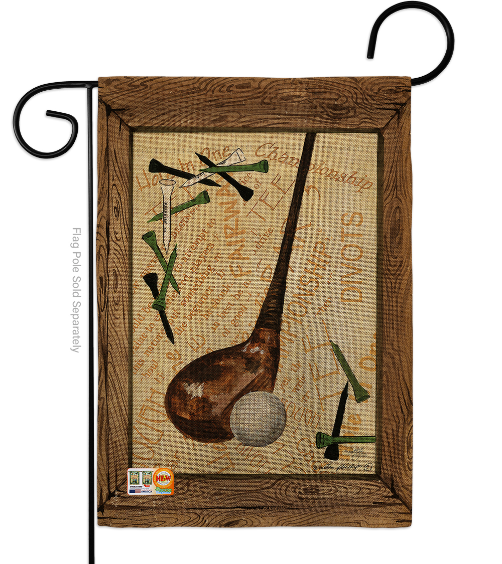 13 X 18.5 In. Strike A Golf Ball Burlap Interests Sports Impressions Decorative Vertical Double Sided Garden Flag