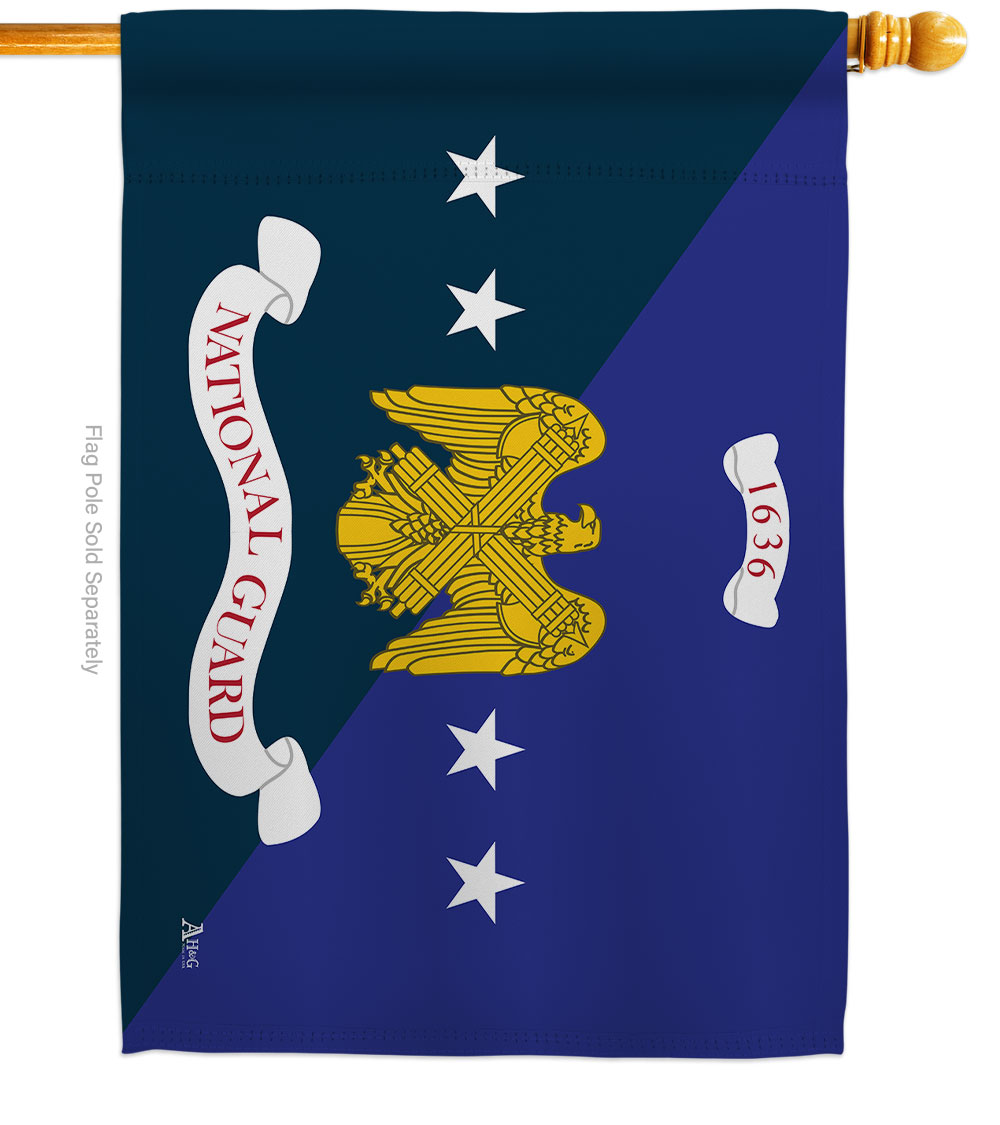 H140906-BO 28 x 40 in. National Guard Bureau House Flag with Armed Forces Double-Sided Decorative Vertical Decoration Banner Garden Yard Gift