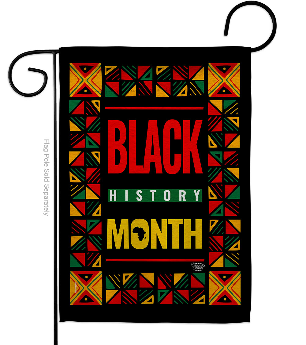 13 x 18.5 in. African American History Month Garden Flag with Support Cause Double-Sided Decorative Vertical Flags House Decoration Banner Yard Gift