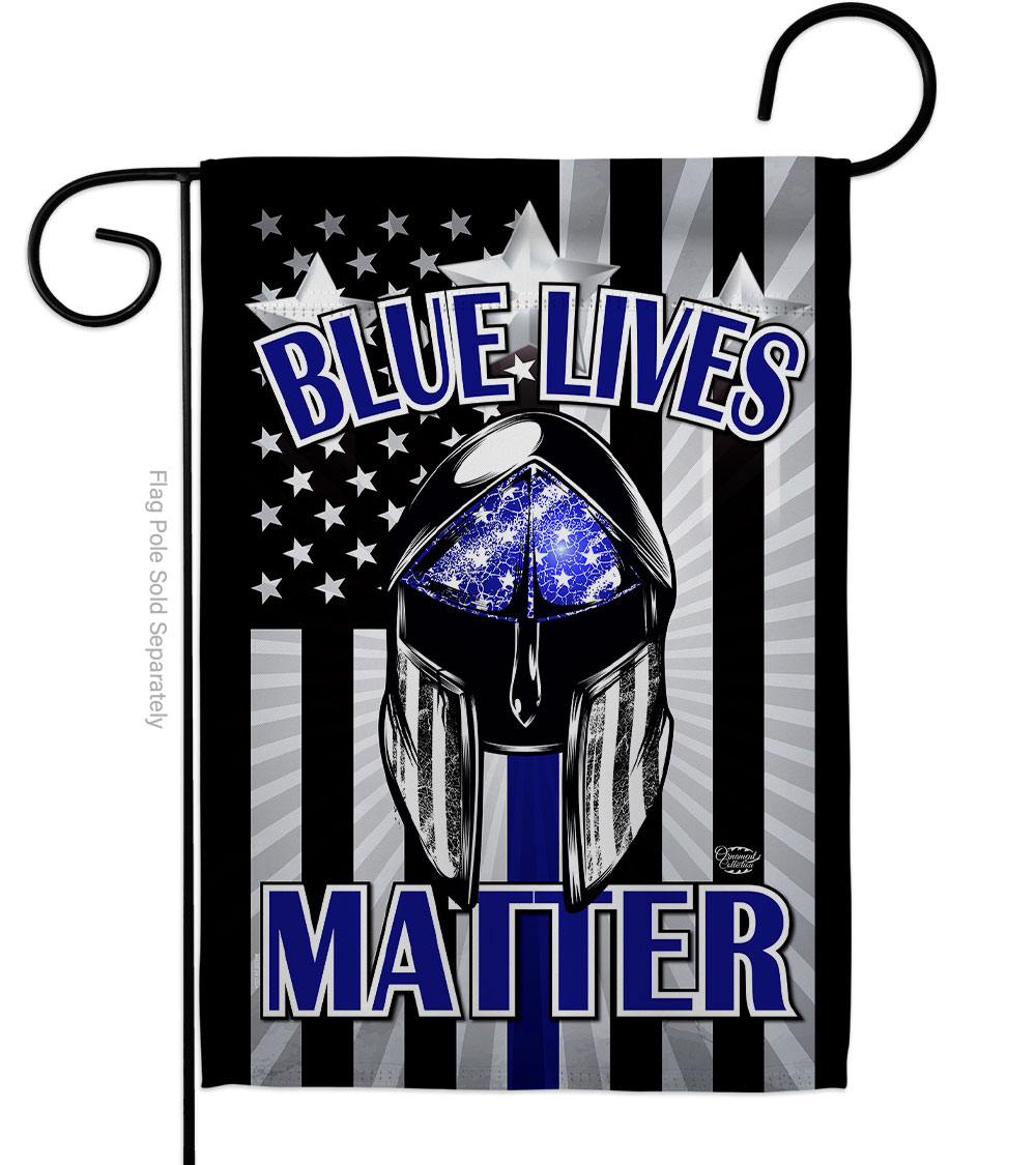 13 x 18.5 in. Blue Lives Matter Garden Flag with Armed Forces Police Double-Sided Decorative Vertical Flags House Decoration Banner Yard Gift