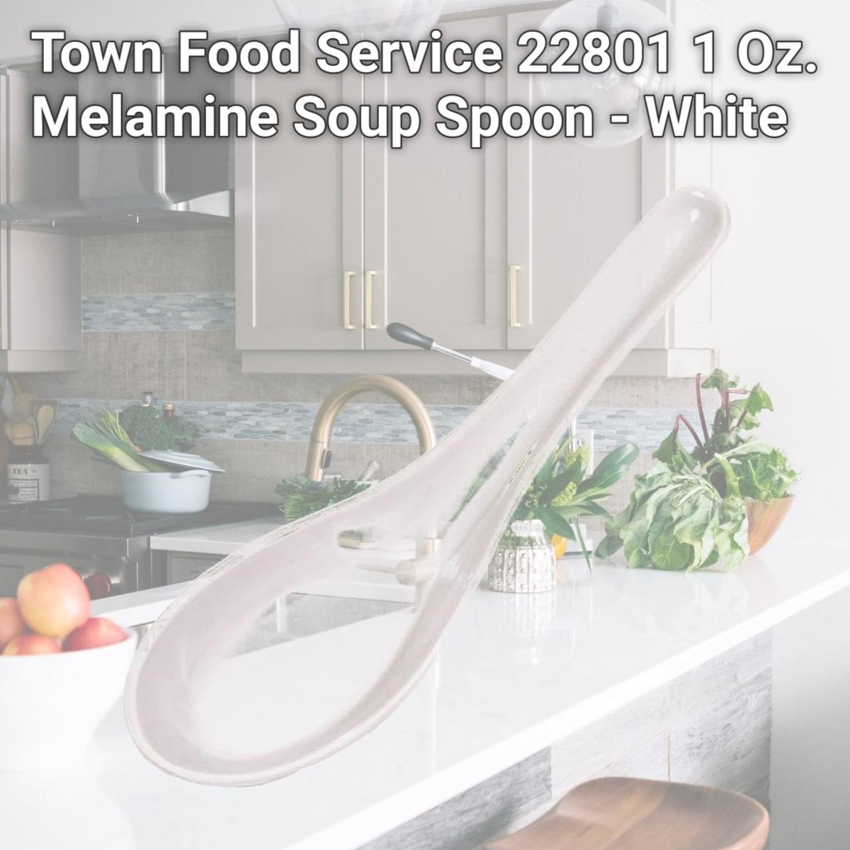 Picture of Town Food Service 22801 1 Oz. Melamine Soup Spoon - White