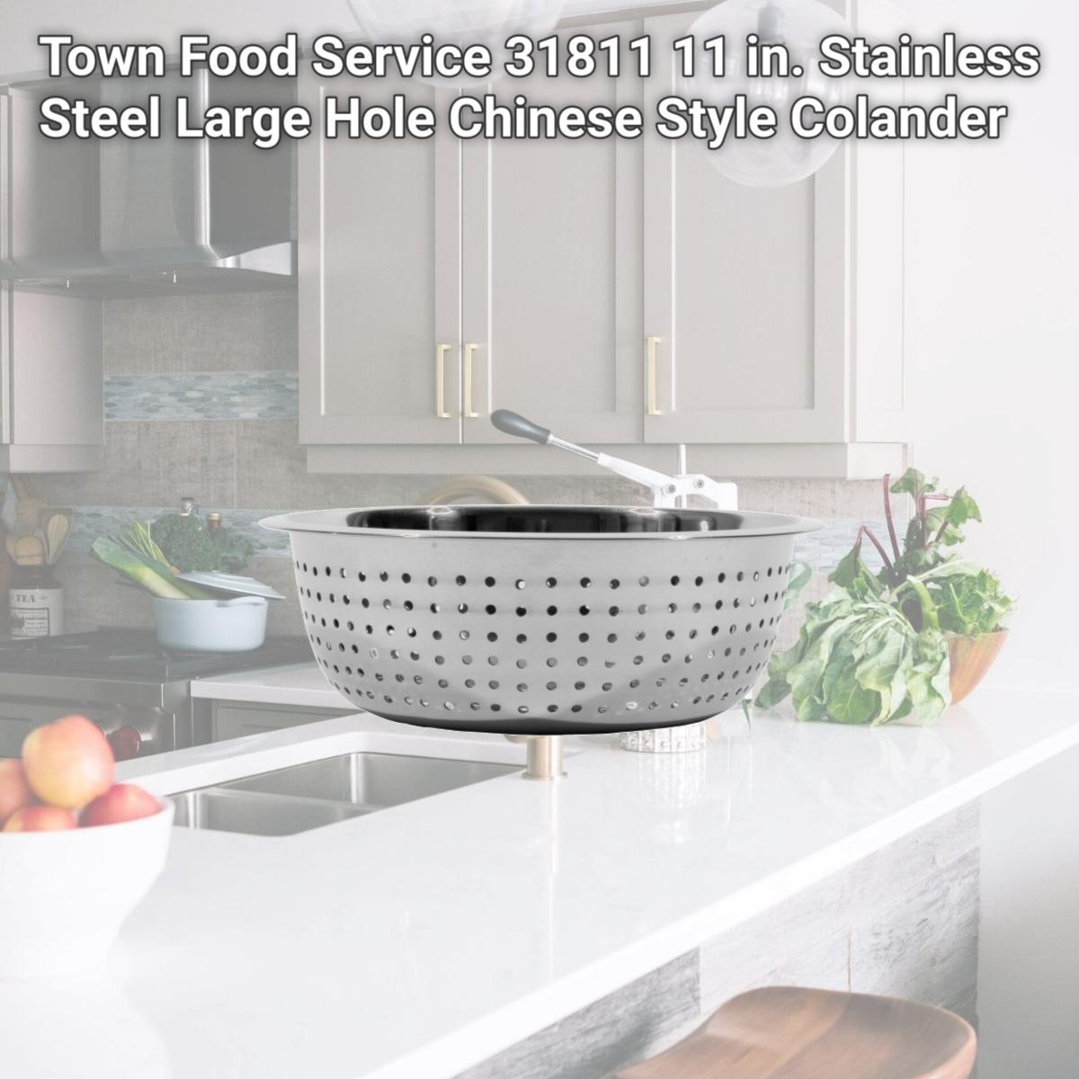 Picture of Town Food Service 31811 11 in. Stainless Steel Large Hole Chinese Style Colander