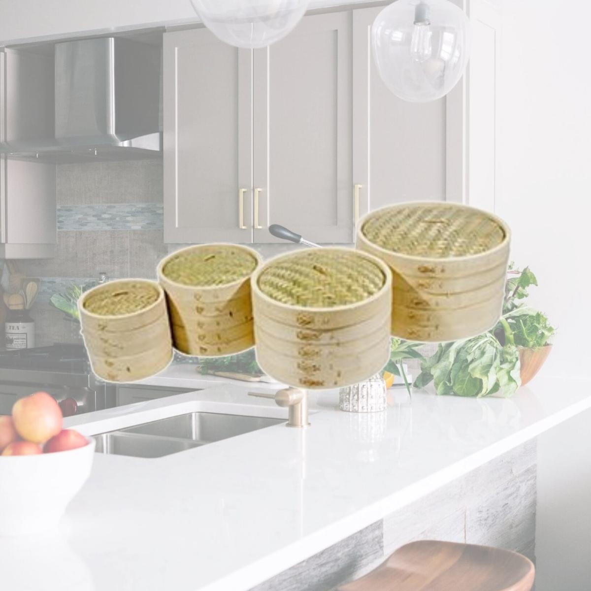 Picture of Town Food Service 34208 8 in. Bamboo Steamer Set