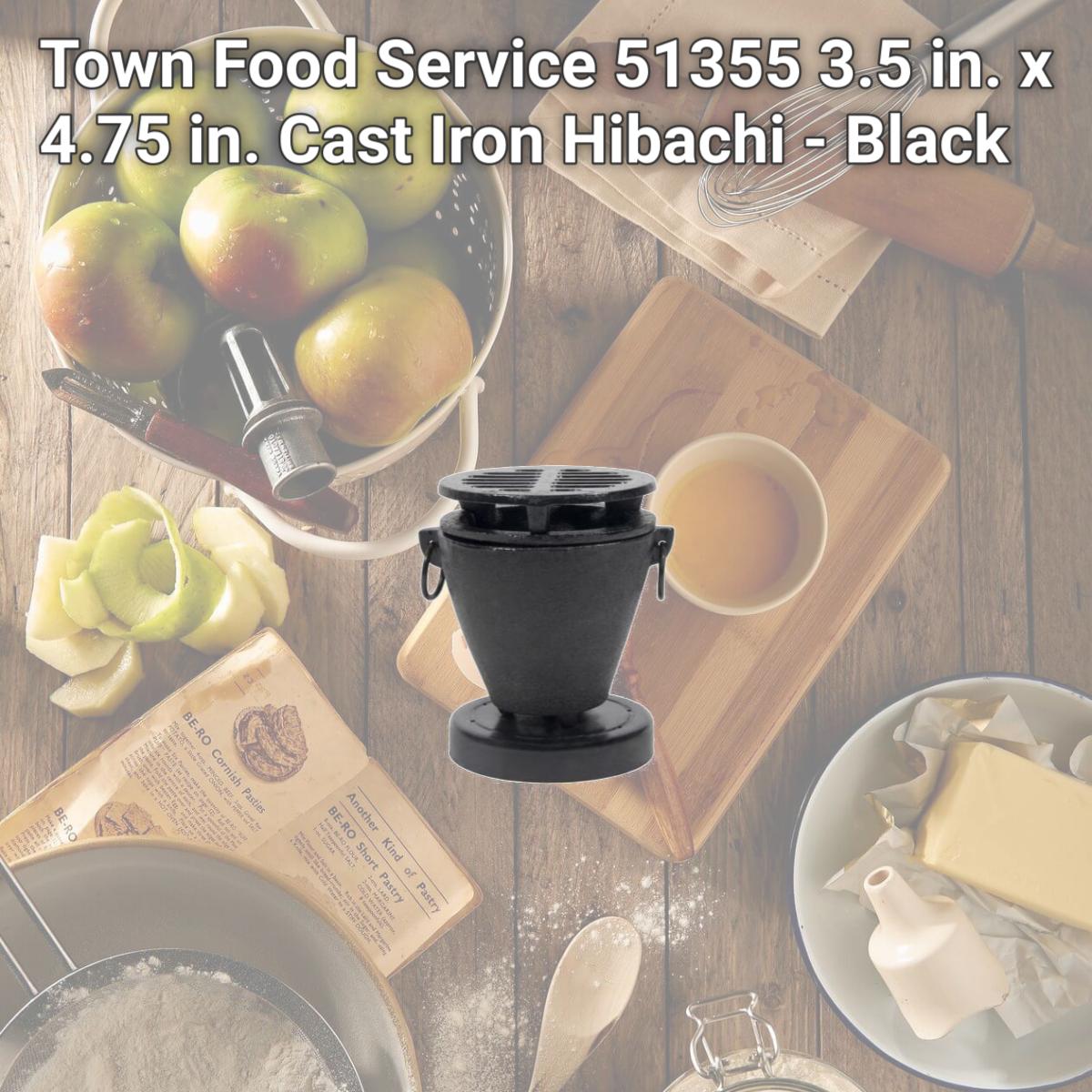 Picture of Town Food Service 51355 3.5 in. x 4.75 in. Cast Iron Hibachi - Black